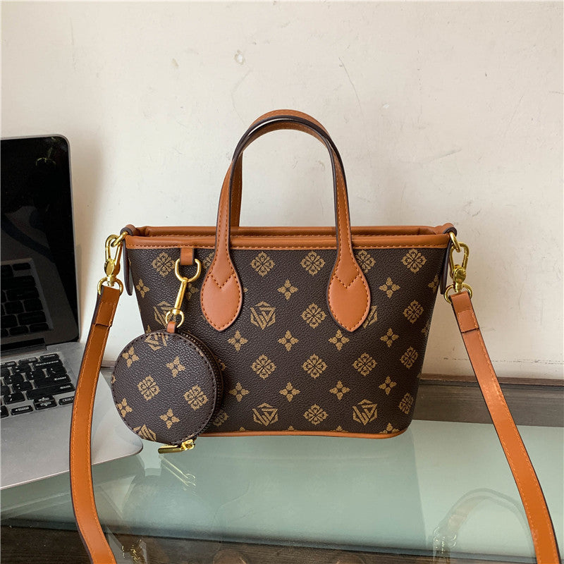 Retro-printed Shoulder Tote Bag
