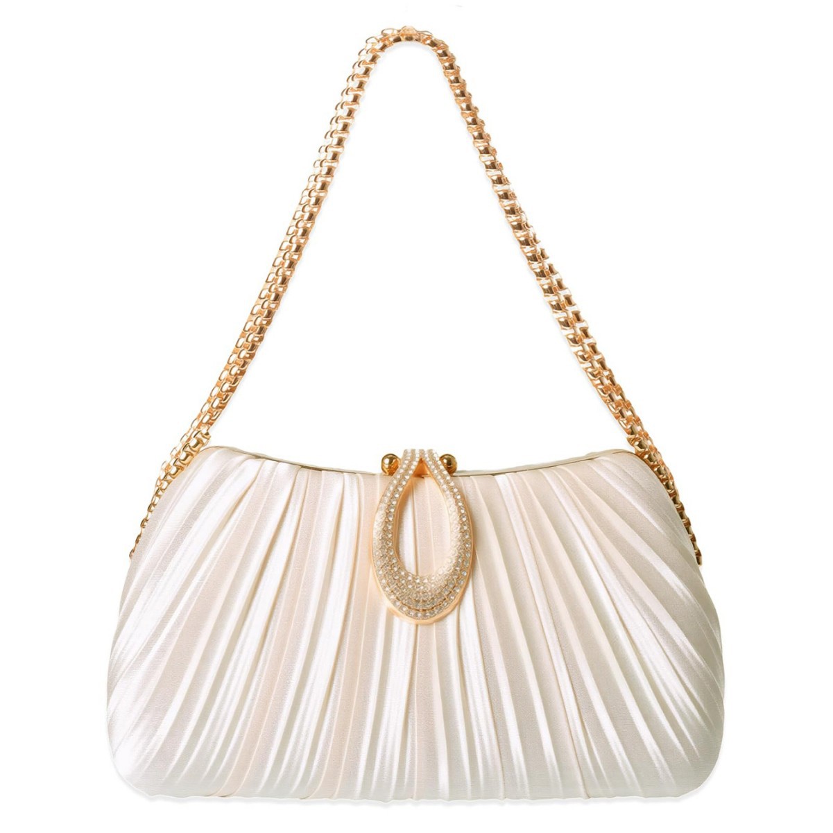 A New Satin Pleated Evening Bag
