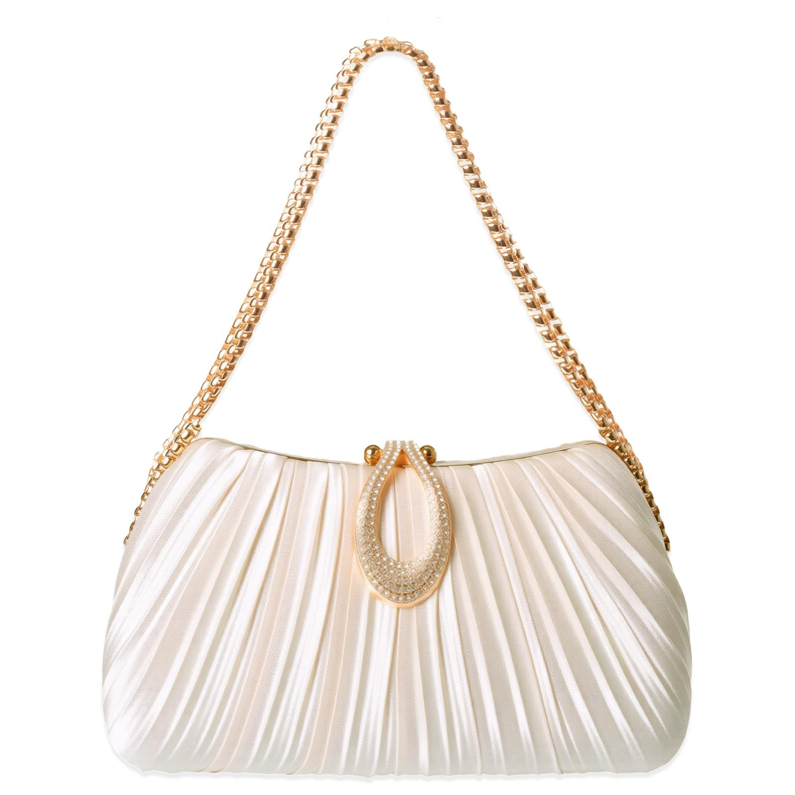 A New Satin Pleated Evening Bag