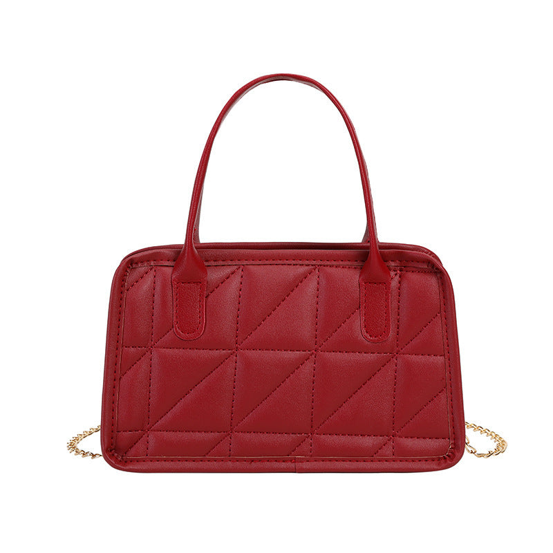 Simple Contrast Shoulder Bag