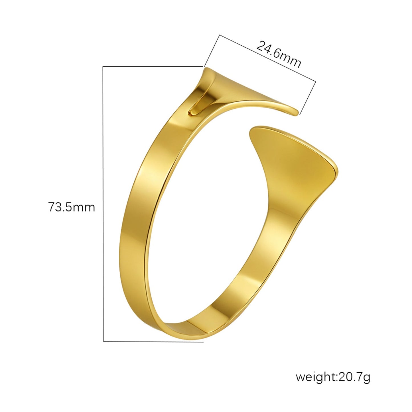 18K Gold C- Shaped Bracelets