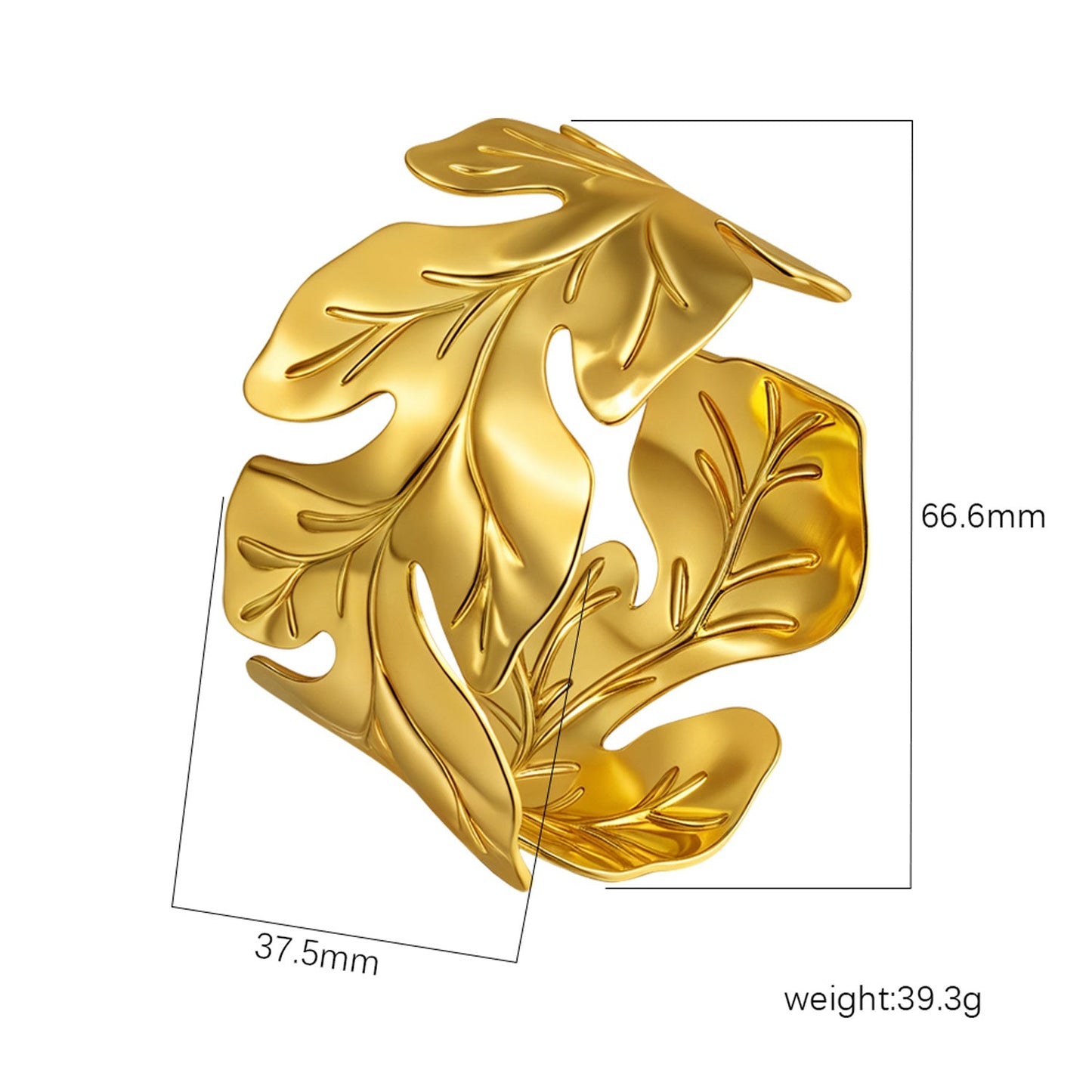 18K Gold C- Shaped Bracelets