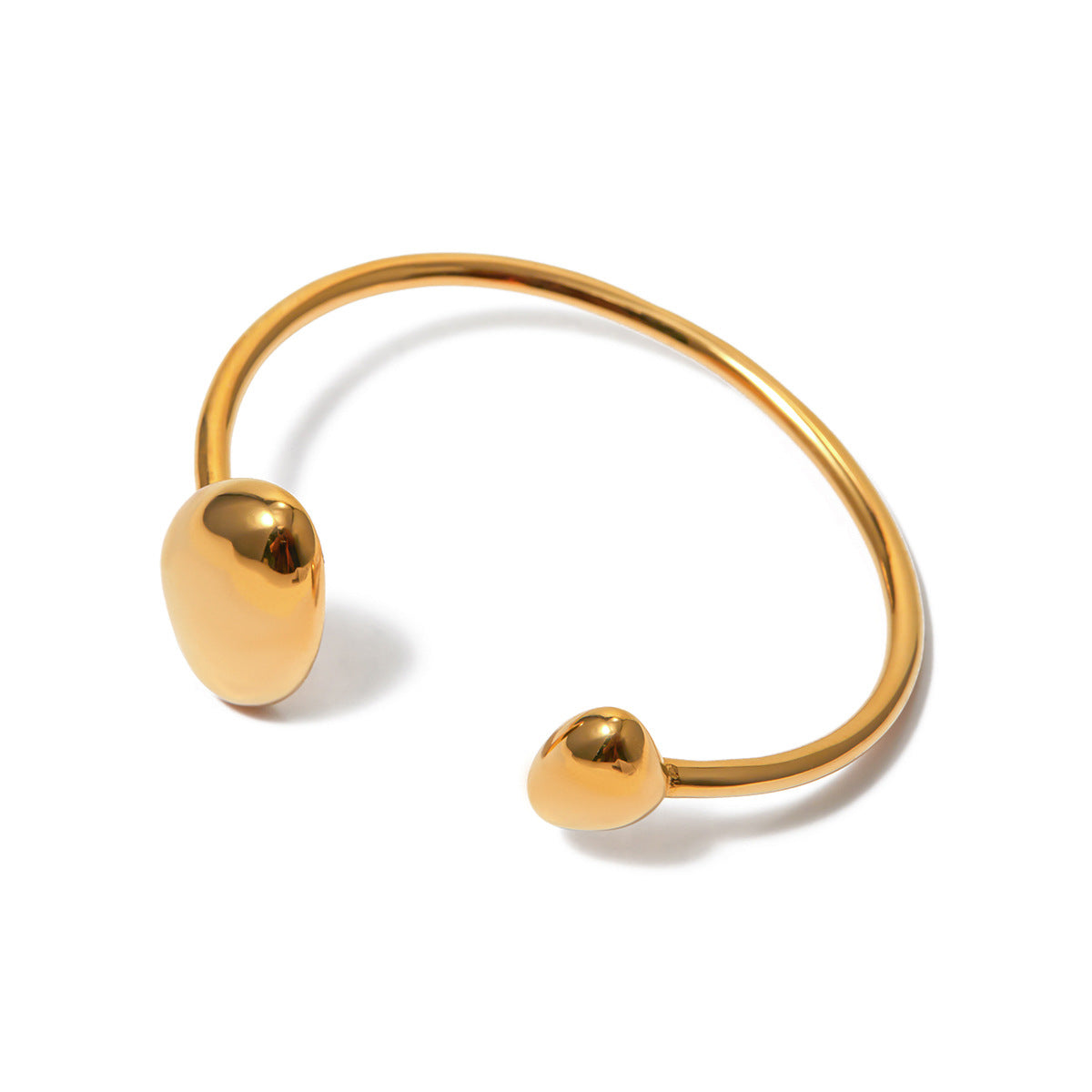 18k Gold Stainless Steel Irregular Opening Bracelet