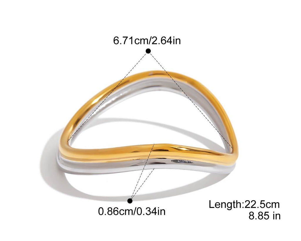 18K Gold Wave Bracelet