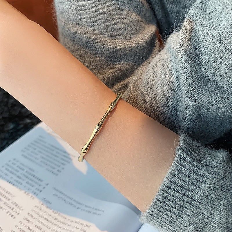 18K Gold Bamboo Bracelet Female