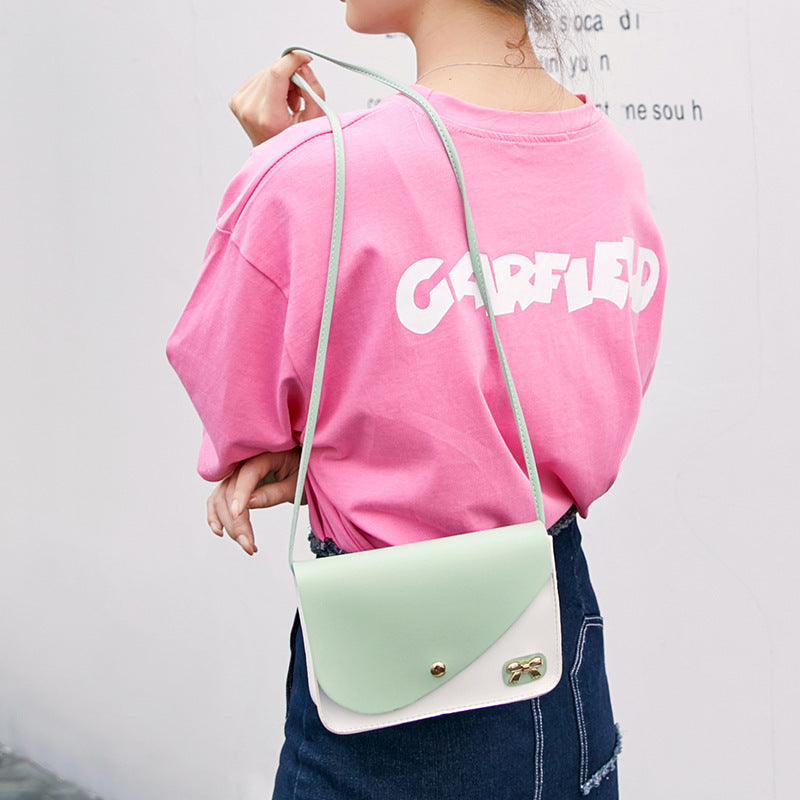 Simple Contrast Shoulder Bag