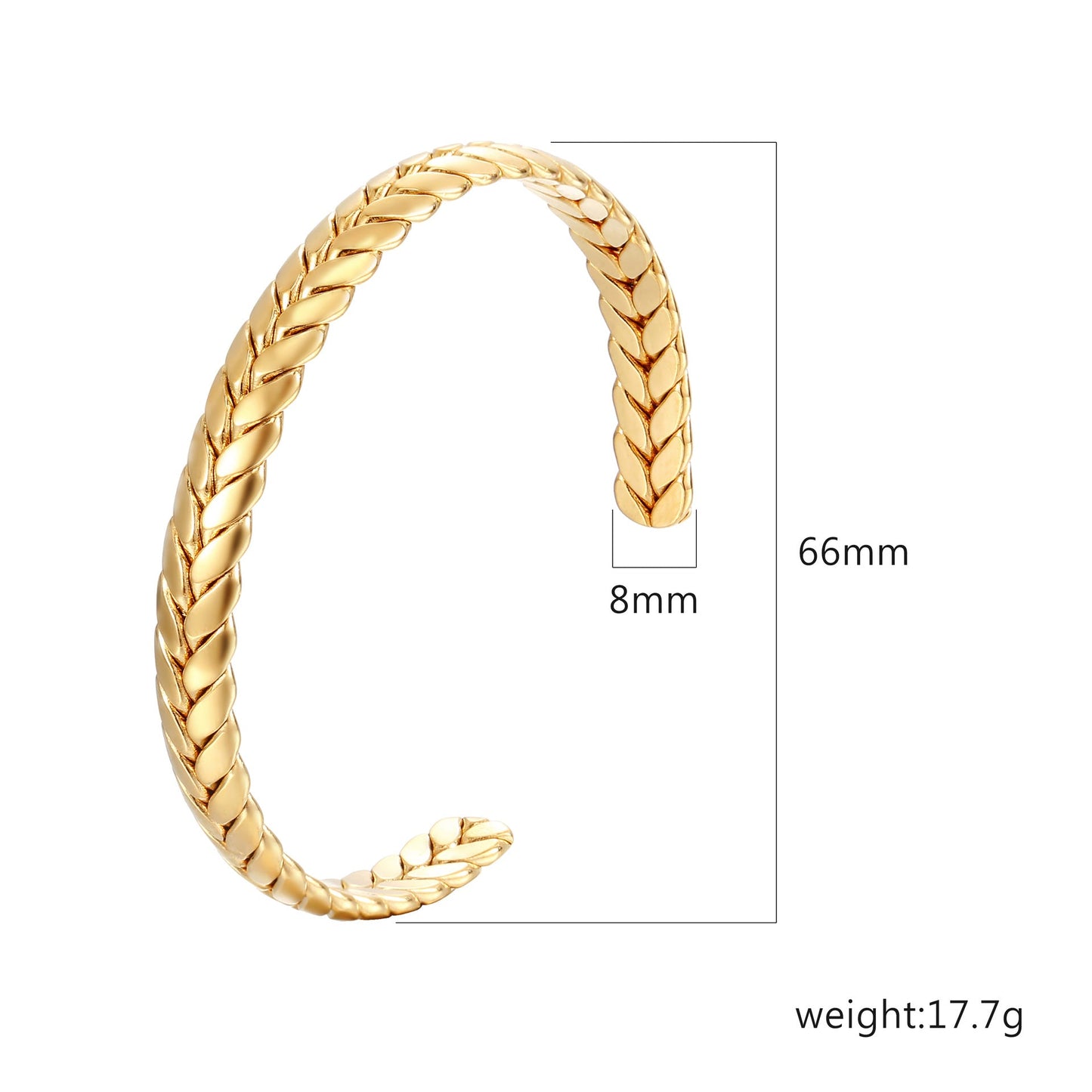 18K Gold C- Shaped Bracelets