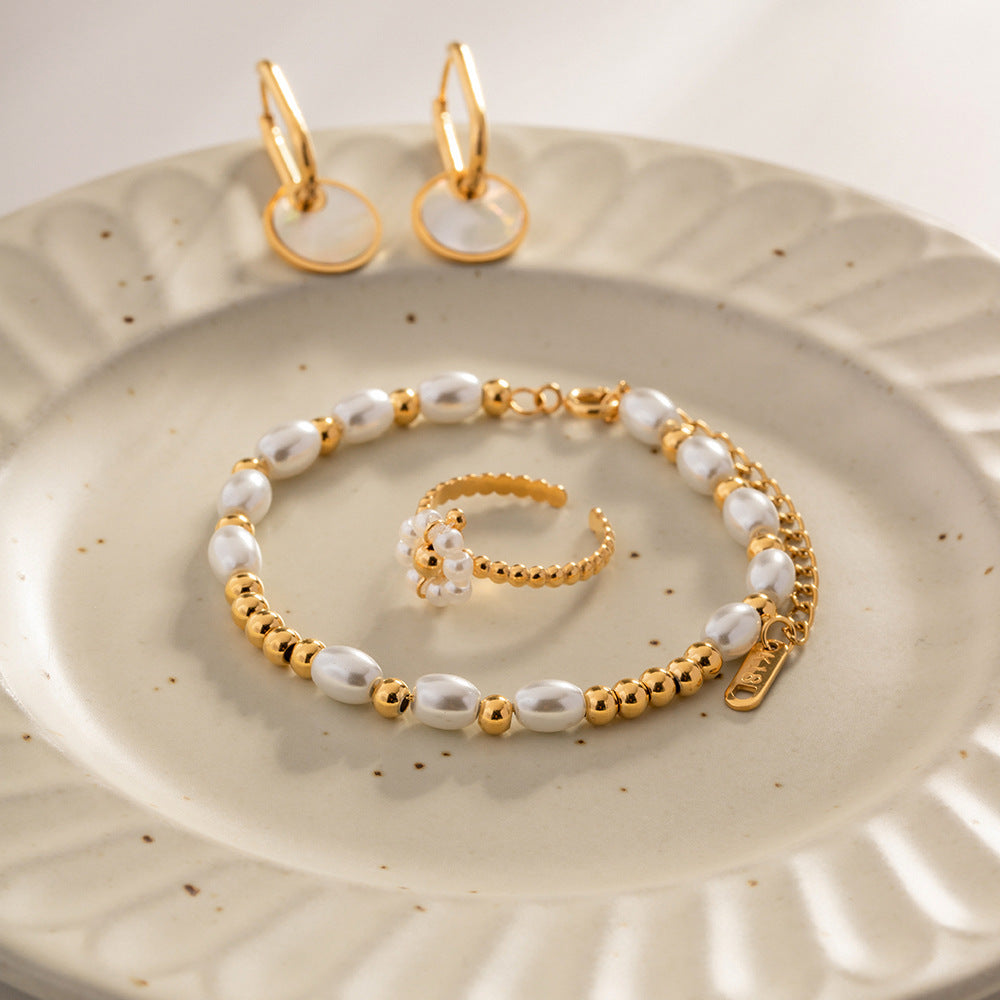 Pearl Bracelet Jewelry Stainless Steel Does Not Fade